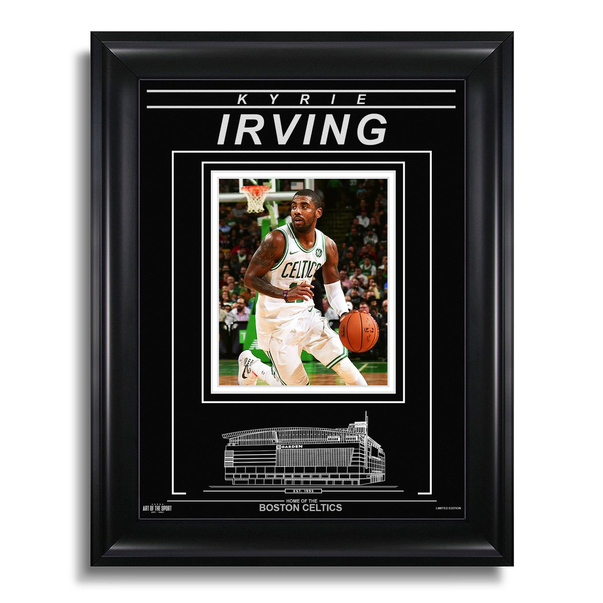 Kyrie Irving Boston Celtics Engraved Framed Photo - Action - Heritage Hockey™