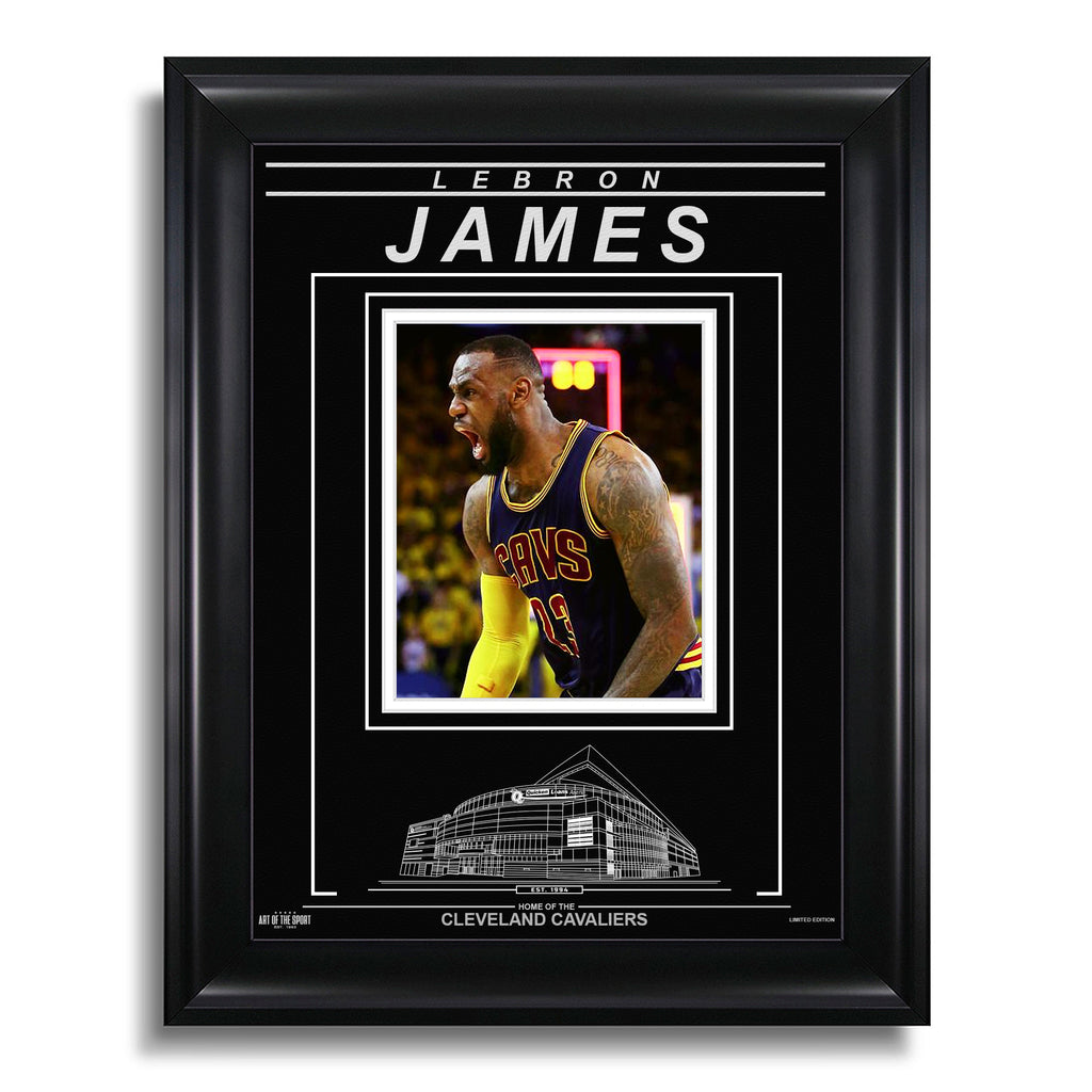 LeBron James Cleveland Cavaliers Photo encadrée gravée – Gros plan