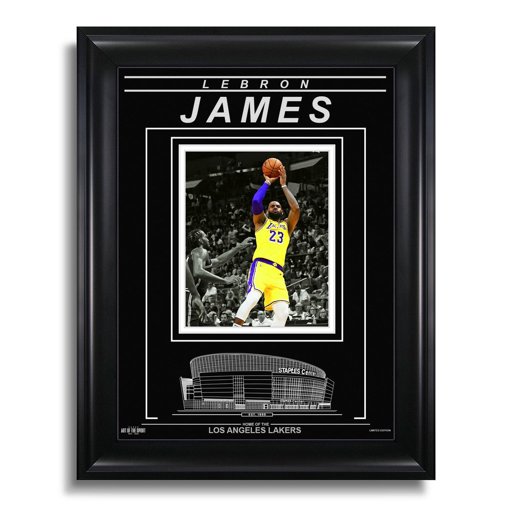 LeBron James Los Angeles Lakers Engraved Framed Photo - Action Spotlight