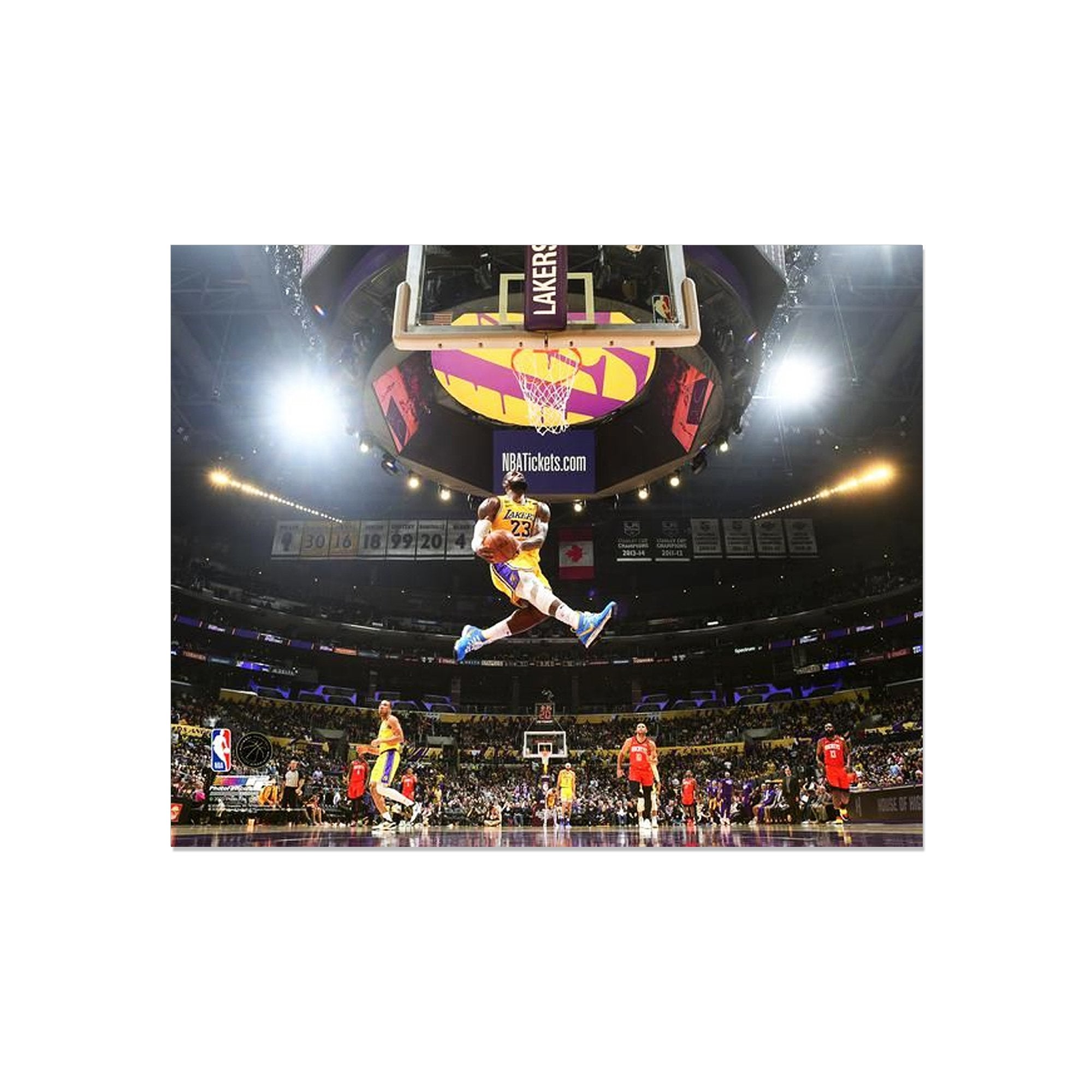 LeBron James Los Angeles Lakers Engraved Framed Photo - Windmill Dunk