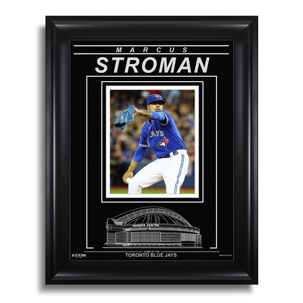 Marcus Stroman Toronto Blue Jays Engraved Framed Photo - Action Pitch Vertical - Heritage Hockey™