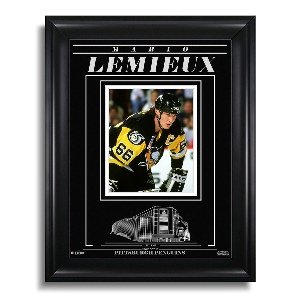 Lemieux Hockey Jersey in Shadow Box Picture Frame