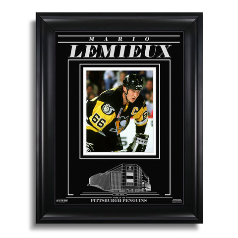 Mario Lemieux Pittsburgh Penguins Engraved Framed Photo - Closeup