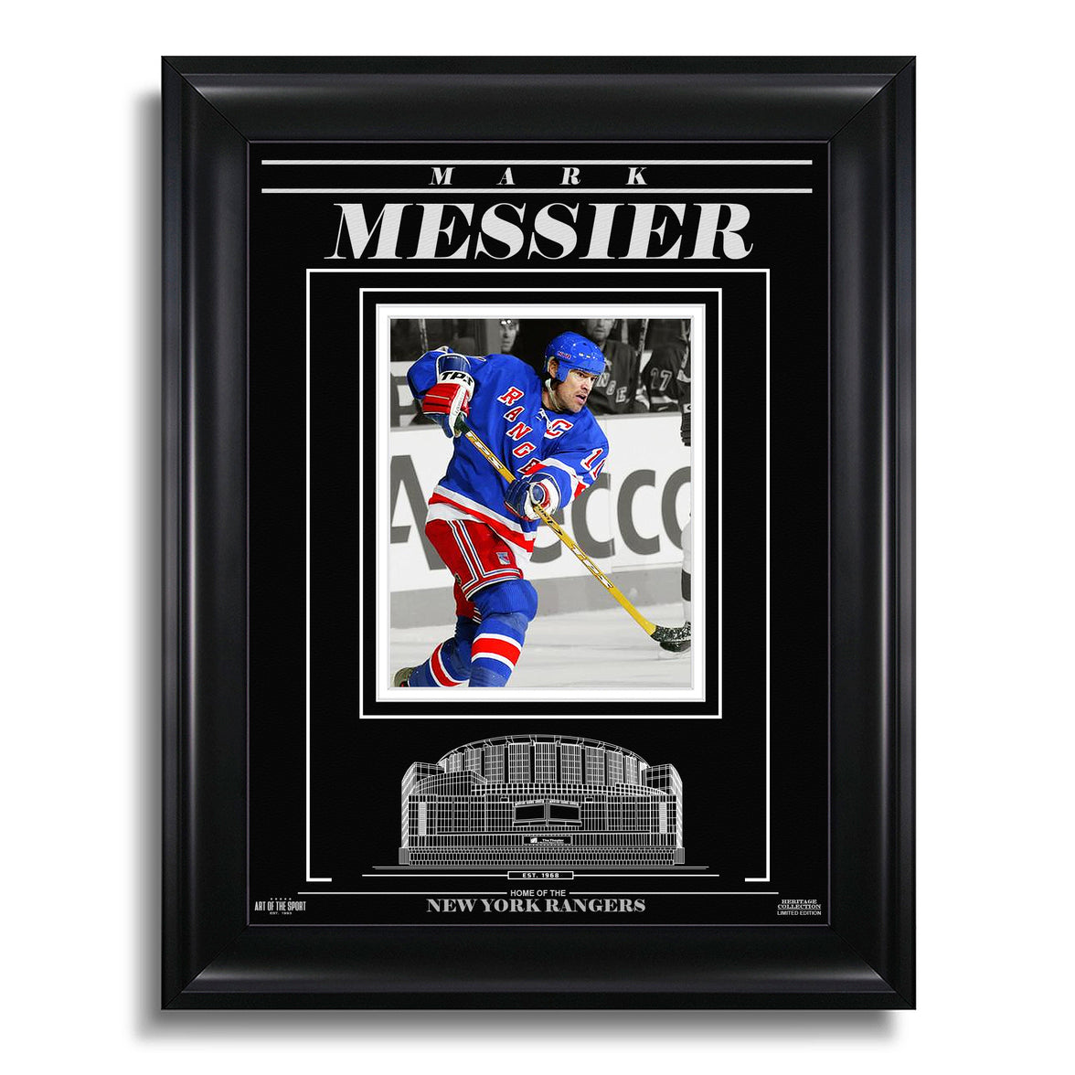 Mark Messier New York Rangers Engraved Framed Photo - Action - Heritage Hockey™