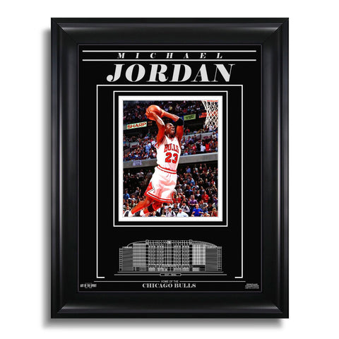 Michael Jordan Chicago Bulls Photo encadrée gravée – Action Dunk