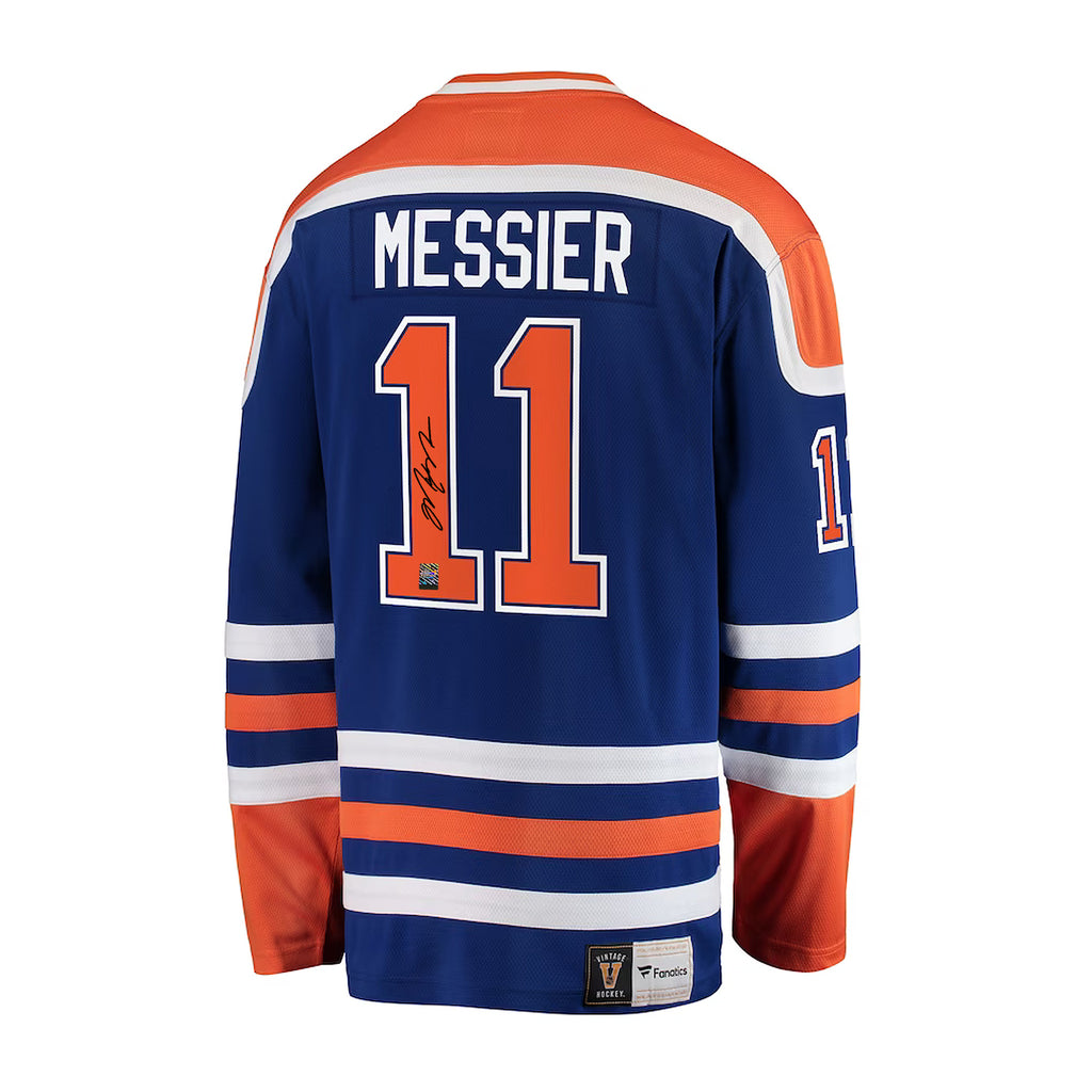 Mark Messier a signé le maillot vintage des Oilers d'Edmonton