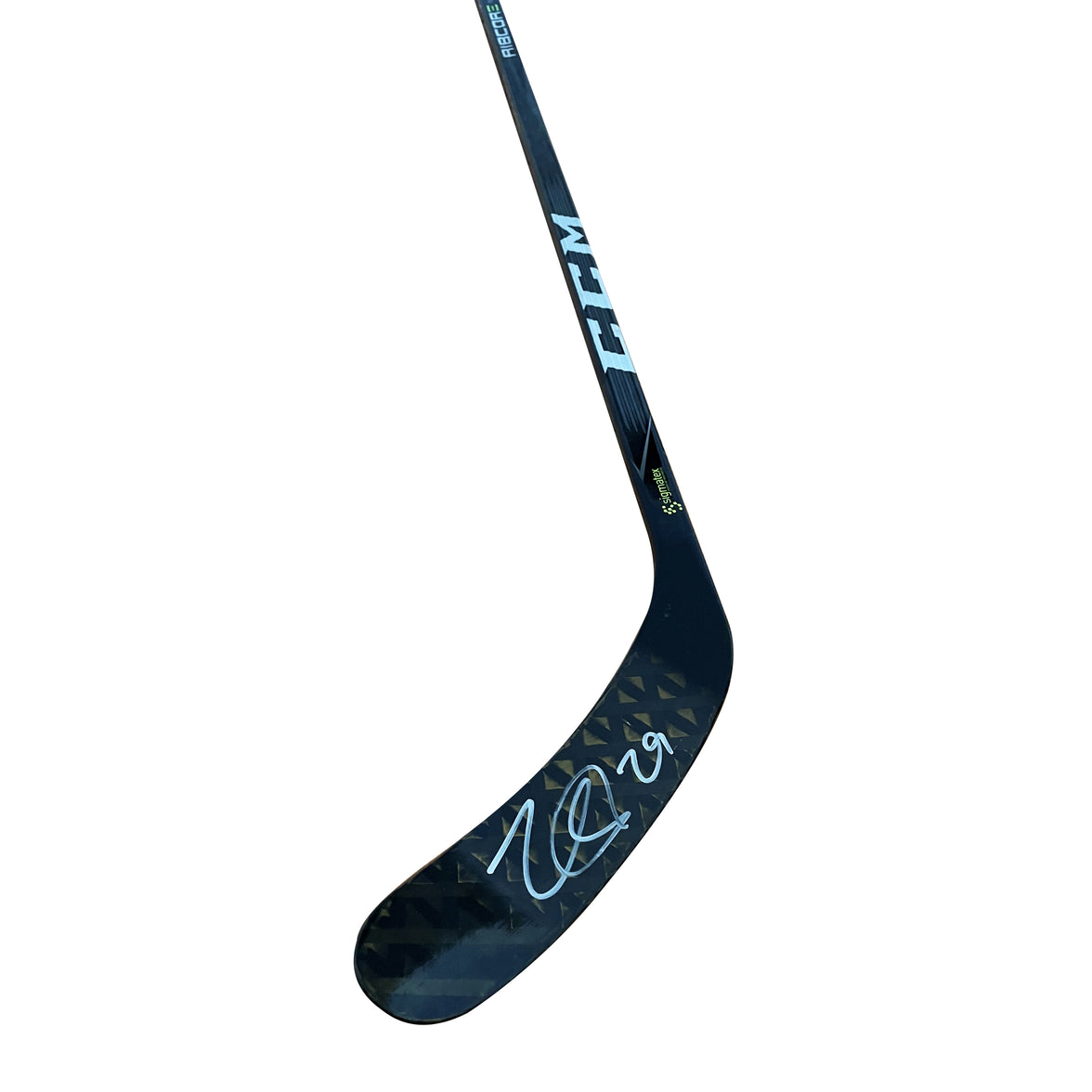 Palo de hockey CCM firmado por Nathan MacKinnon para el partido de Colorado Avalanche 2017/18