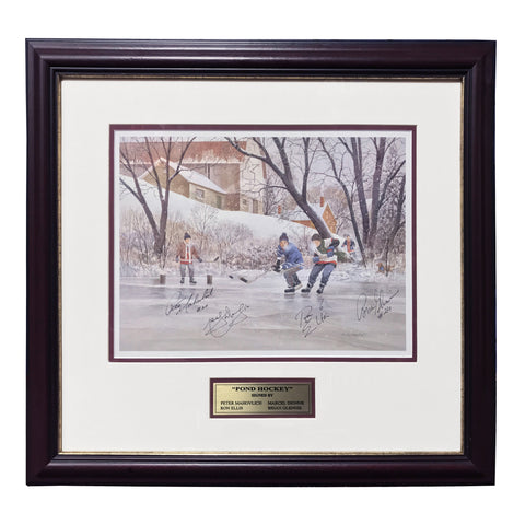 Pond Hockey – Peter Mahovlich, Marcel Dionne, Ron Ellis & Brian Glennie Signed Print