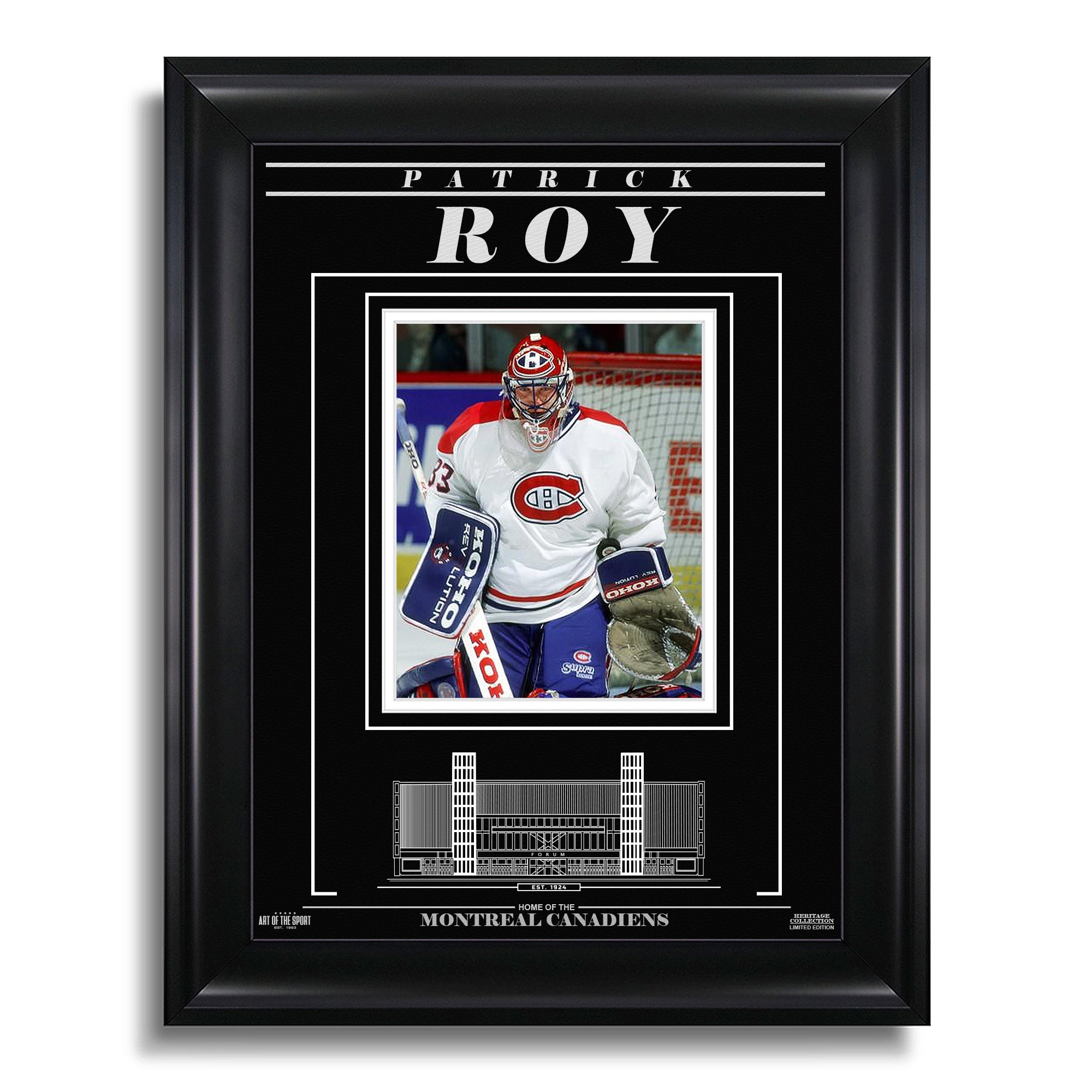 Patrick Roy Montreal Canadiens Engraved Framed Photo - Focus - Heritage Hockey™