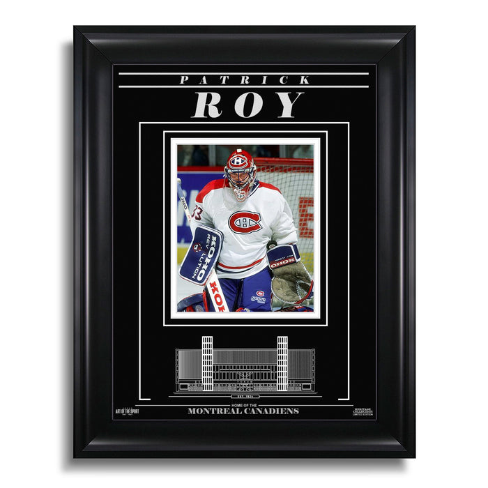 Patrick Roy Montreal Canadiens Engraved Framed Photo - Focus - Heritage Hockey™
