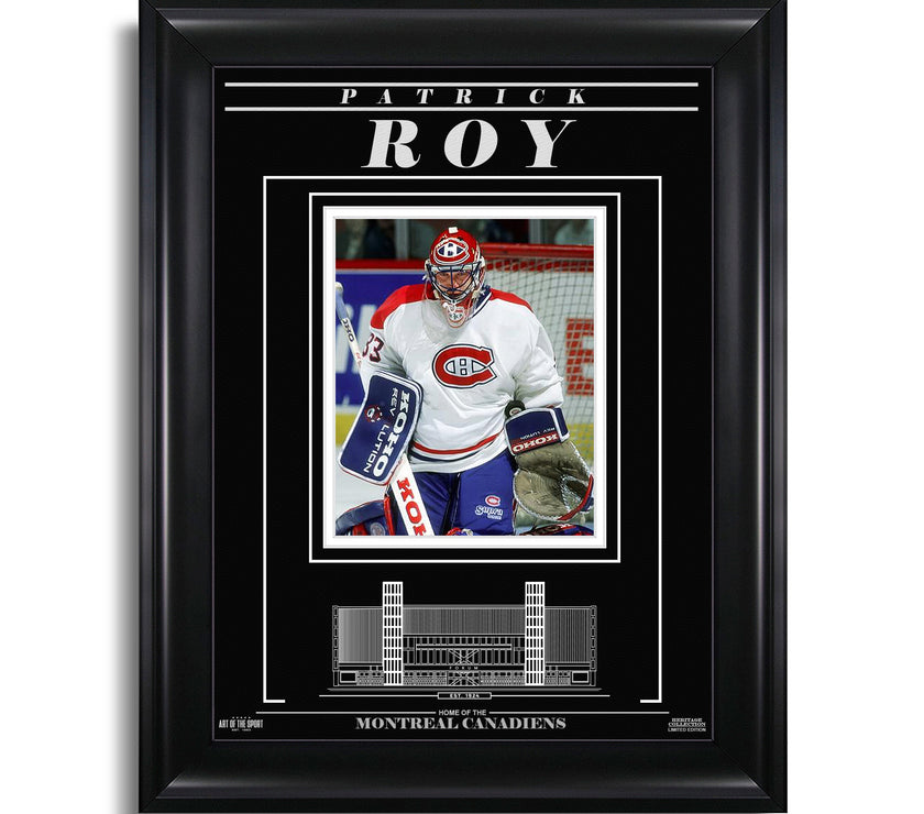 Patrick Roy Montreal Canadiens Engraved Framed Photo - Focus - Heritage Hockey™
