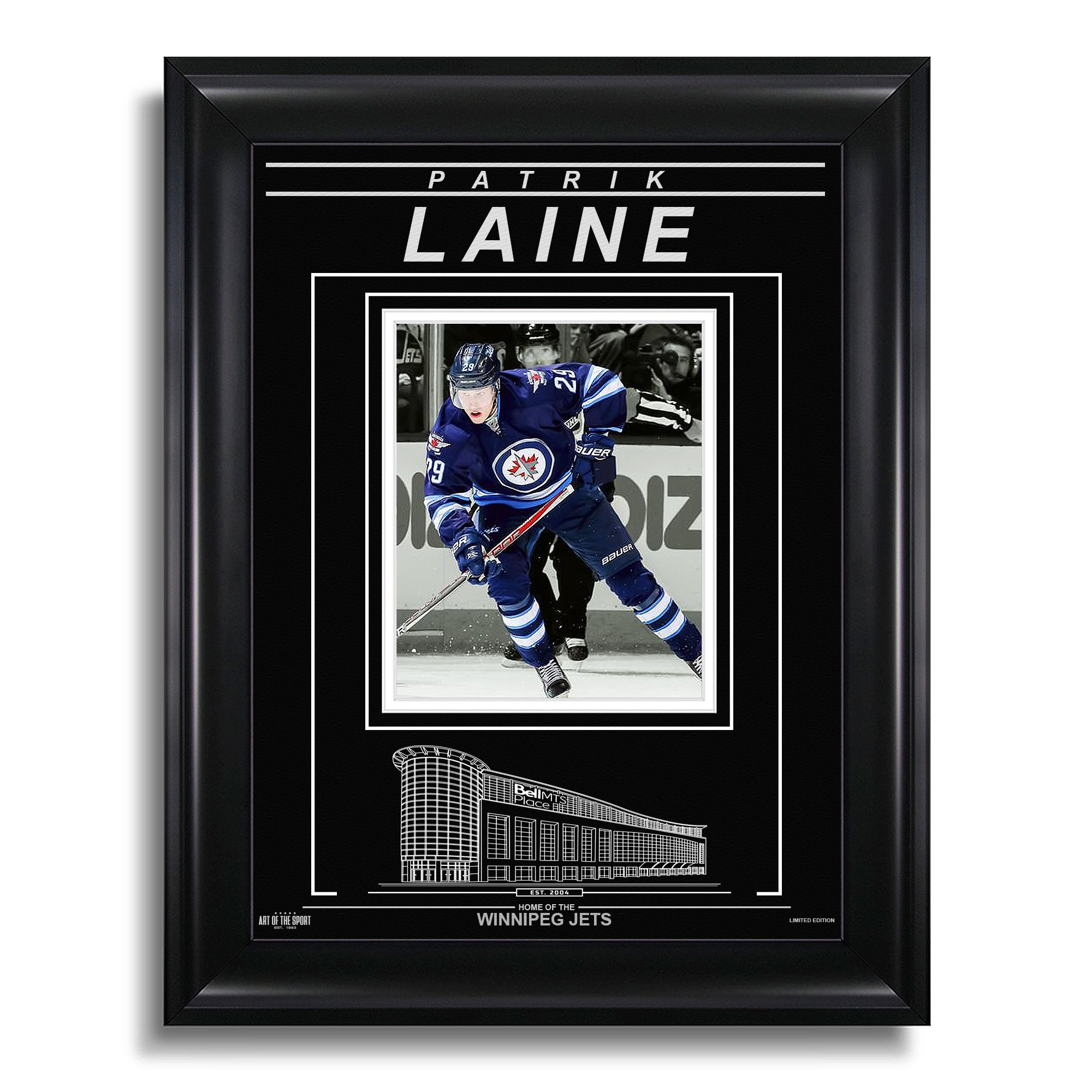 Patrik Laine Winnipeg Jets Engraved Framed Photo - Action Spotlight - Heritage Hockey™