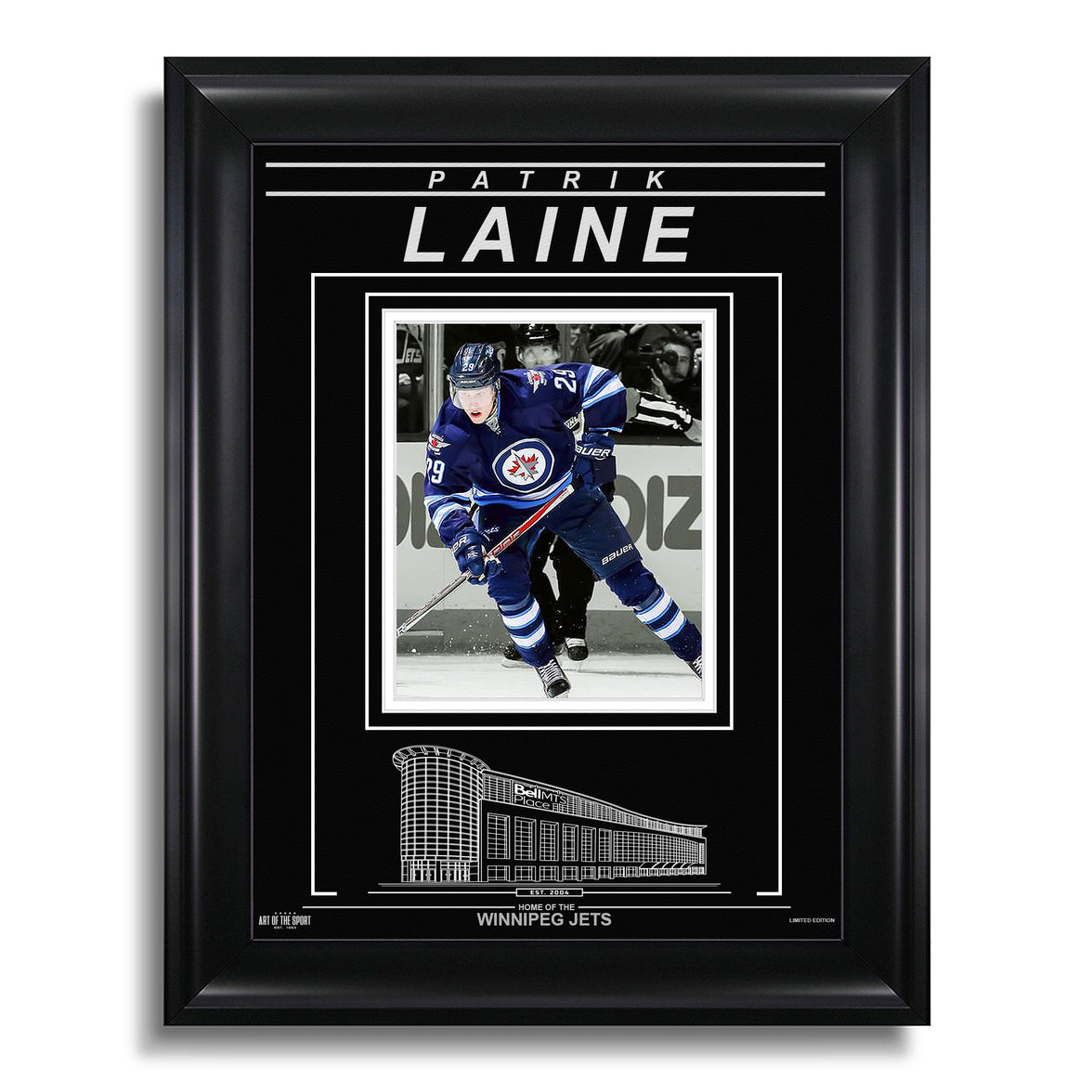 Patrik Laine Winnipeg Jets Engraved Framed Photo - Action Spotlight - Heritage Hockey™
