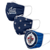 Paquet de 3 couvre-visages réutilisables unisexes des Jets de Winnipeg de la LNH