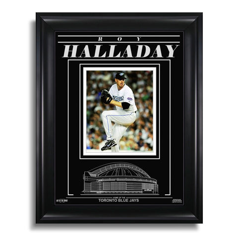 Roy Halladay Toronto Blue Jays Engraved Framed Photo - Action Pitch