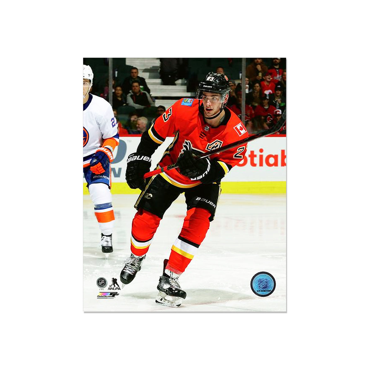 Sean Monahan Calgary Flames Engraved Framed Photo - Closeup - Heritage Hockey™