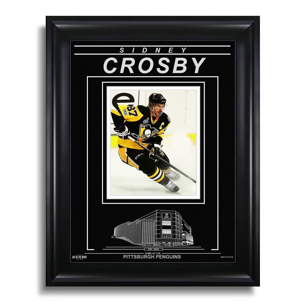Crosby,S Signed Jersey Framed Pro Black Adidas Penguins with 8x10