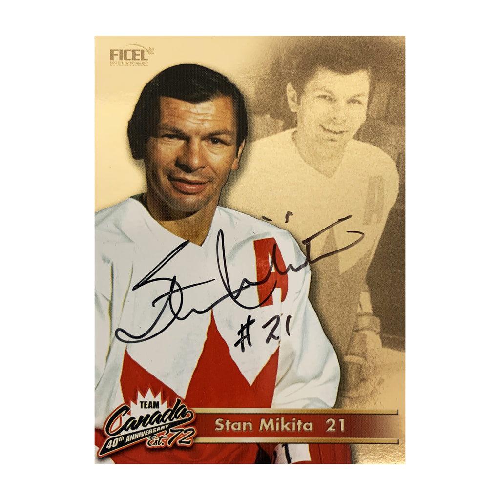 Stan Mikita #21 Carte officielle signée du 40e anniversaire de l'équipe Canada 1972