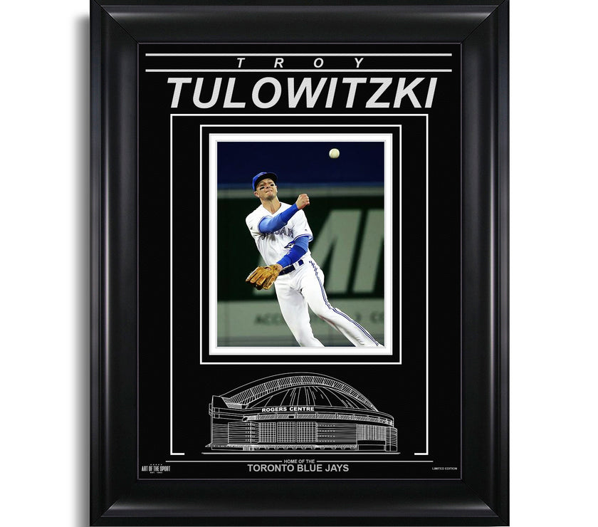 Troy Tulowitzki Toronto Blue Jays Engraved Framed Photo - Action Throw - Heritage Hockey™