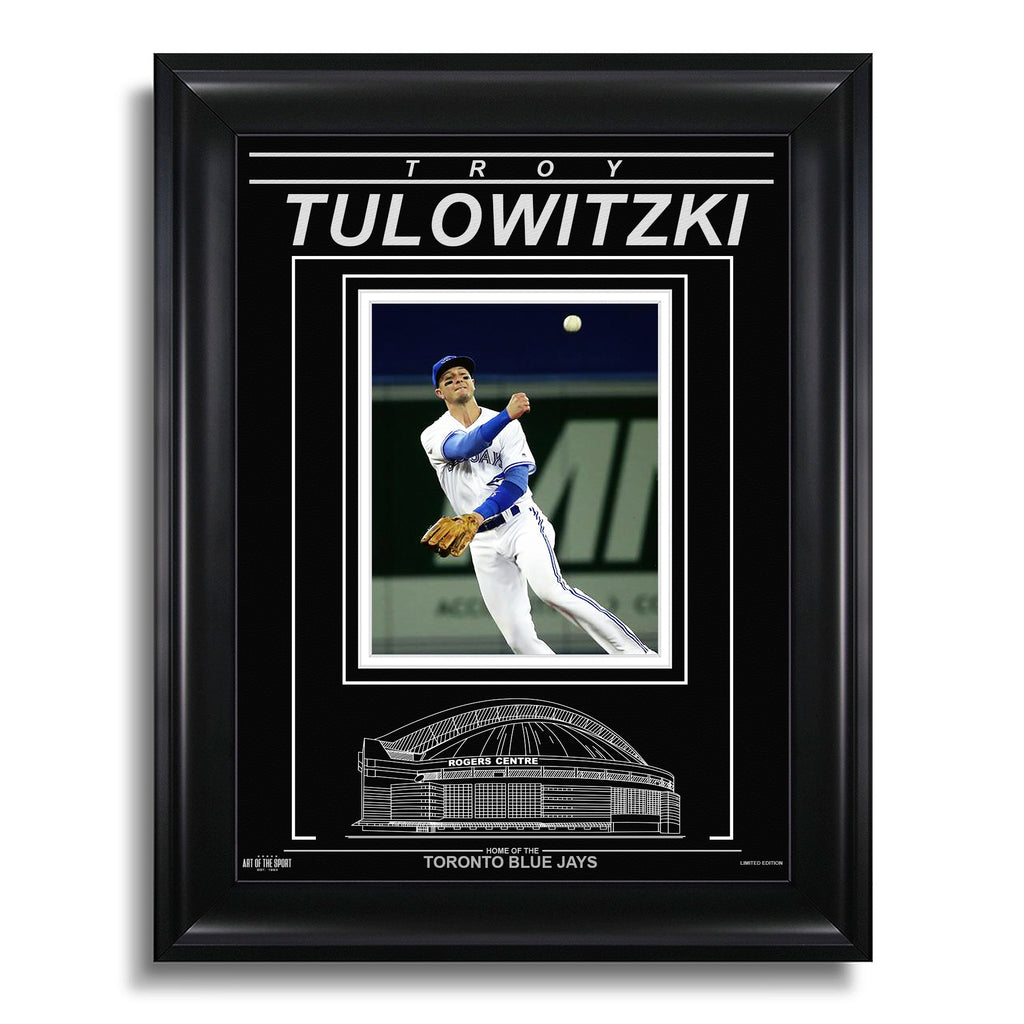 Troy Tulowitzki Toronto Blue Jays Engraved Framed Photo - Action Throw