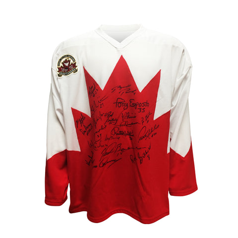 Maillot extérieur multi-signés de la série Summit 1972 d'Équipe Canada - 20 signatures