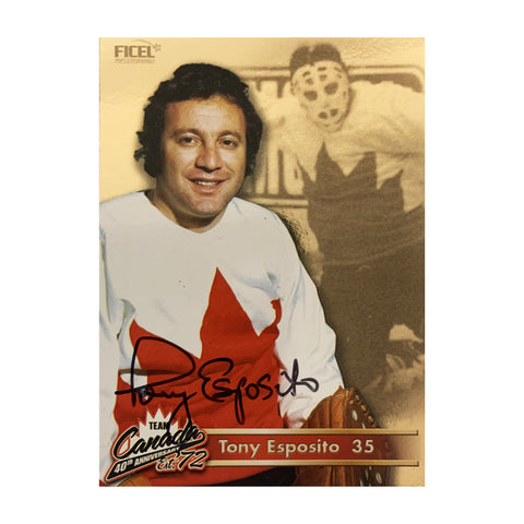 Tony Esposito #35 Carte officielle signée du 40e anniversaire de l'équipe Canada 1972
