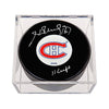 Henri Richard Signed Montreal Canadiens Puck with 11 Cups Note