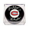 Jean Beliveau Signed Montreal Canadiens Puck with Le Gros Bill Note