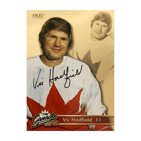 Vic Hadfield #11 Signed Official 40th Anniversary Team Canada 1972 Card