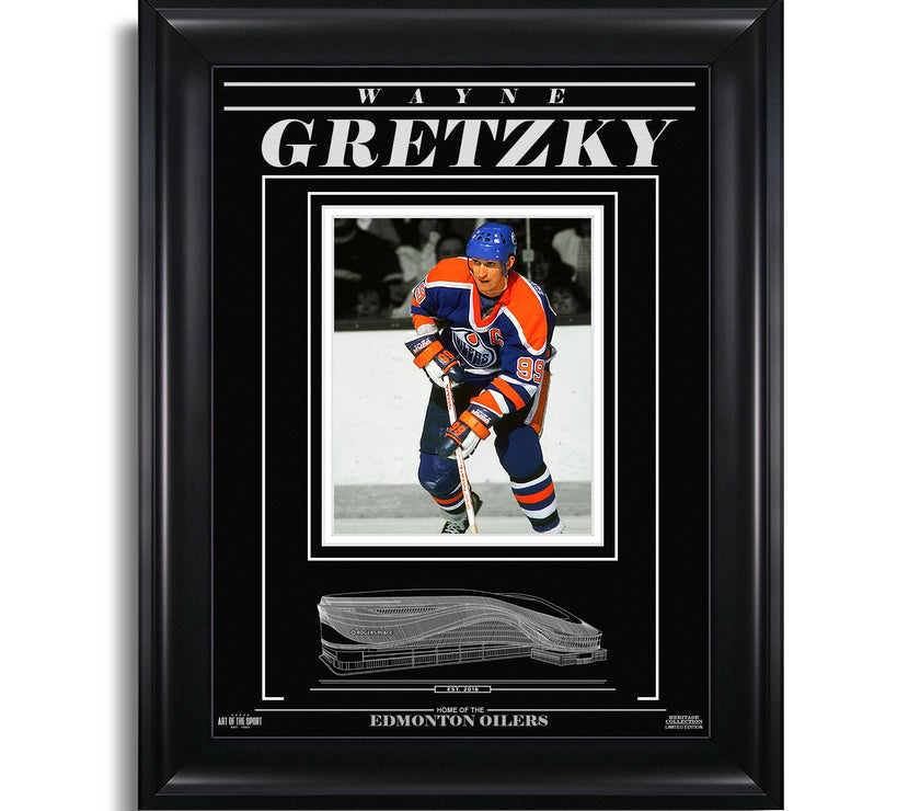 Wayne Gretzky Edmonton Oilers Engraved Framed Photo - Action - Heritage Hockey™