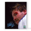 Fotografía de 8 x 10 firmada por Wendel Clark de los Toronto Maple Leafs con el guerrero sangriento