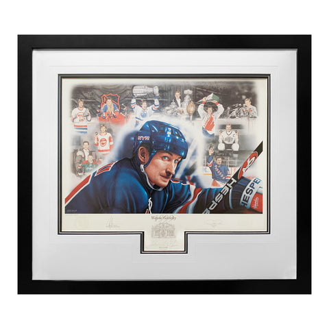 Wayne Gretzky dédicacé 20e anniversaire édition limitée 1999 HHOF impression d'induction