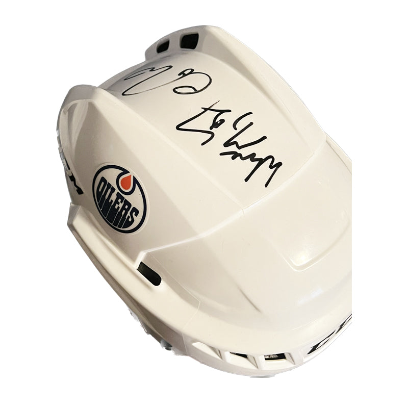 Wayne Gretzky and Connor McDavid signed full size CCM helmet JSA authentication