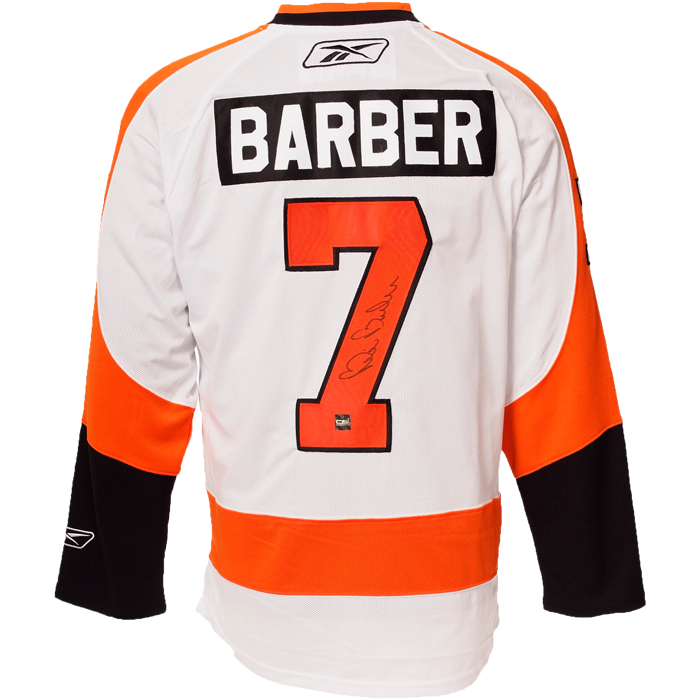 Bill Barber a signé le maillot des Flyers de Philadelphie