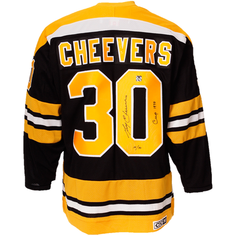 Gerry Cheevers a signé le maillot vintage des Bruins de Boston