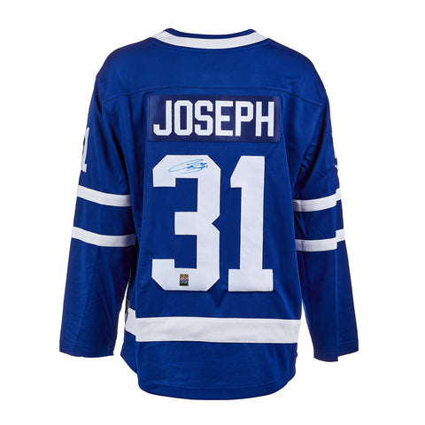 Curtis Joseph a signé le maillot domicile des fanatiques des Maple Leafs de Toronto