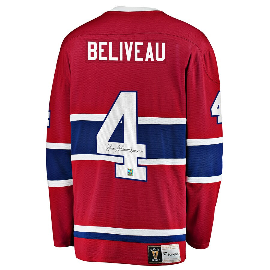 Camiseta vintage de los Montreal Canadiens firmada por Jean Beliveau