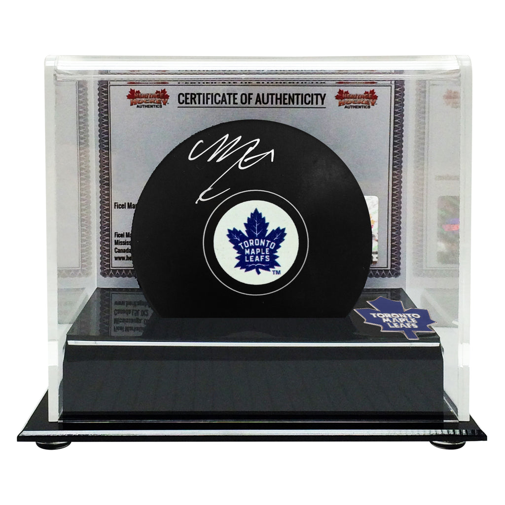 Mitch Marner Signed Framed Toronto Maple Leafs Puck