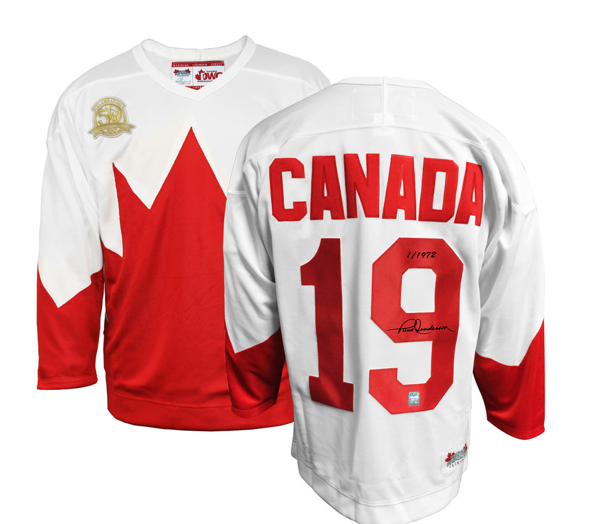 50e anniversaire Paul Henderson a signé un maillot extérieur d'équipe Canada 1972 en édition limitée