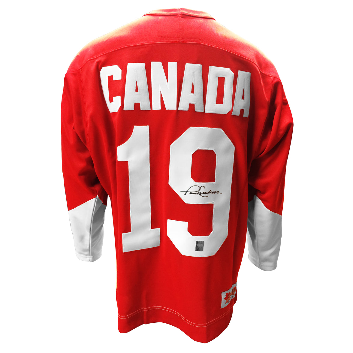 Camiseta de local de la Summit Series 1972 del equipo de Canadá firmada por Paul Henderson 